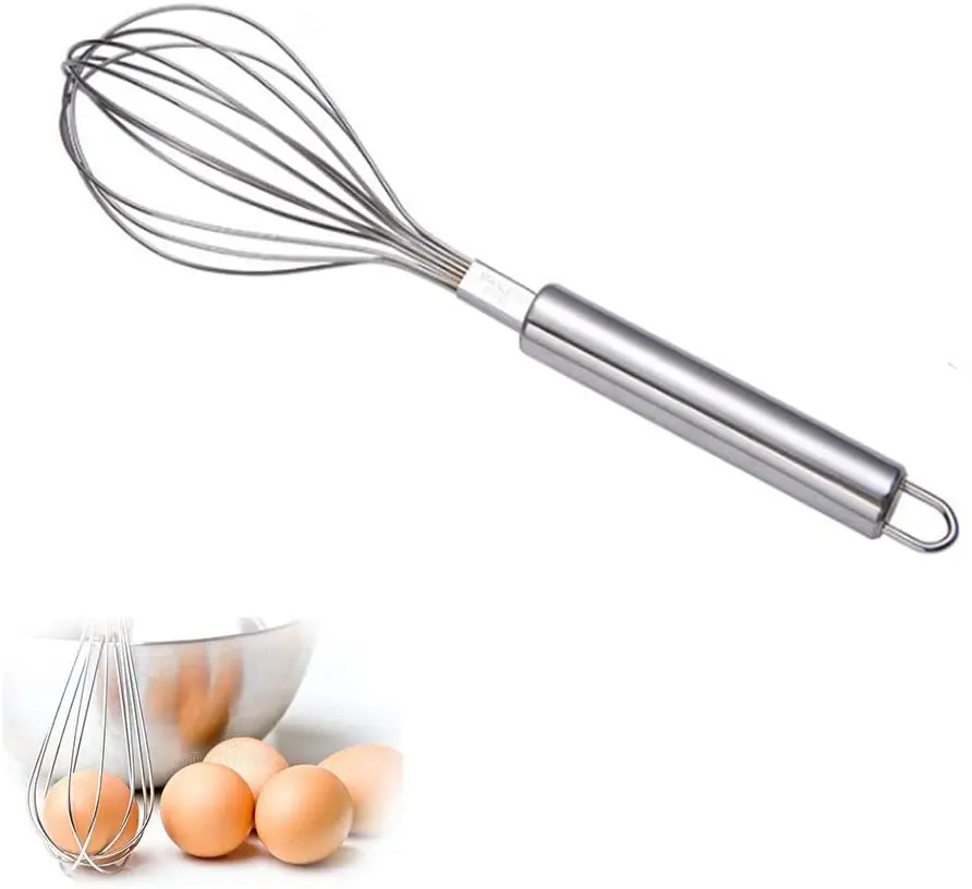Rustproof Durable 10" Small Silver Metal Wire Stainless Steel Hand Mini Egg Beater Whisk for Cooking
Rustproof Durable 10" Small Silver Metal Wire Stainless Steel Hand Mini Egg Beater Whisk for Cooking