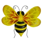 Garden Home Insect Bee Metal With Glass Wings Wall Art Decoration