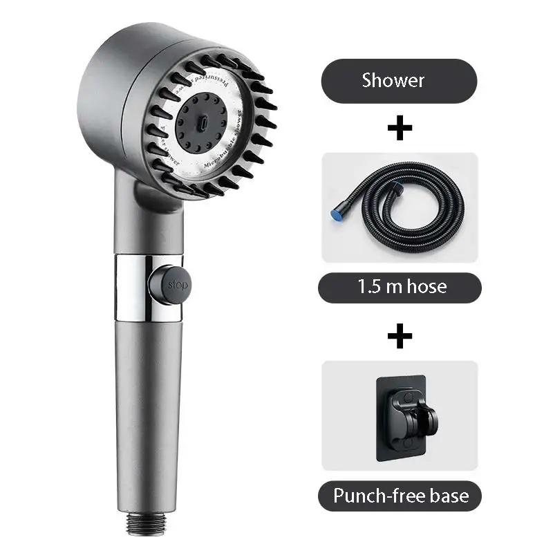 Pressure Shower Head with Handheld 6 Spray Modes/Settings Detachable Shower Head with Stretchable 59" 304 Stainless Steel Hose
Pressure Shower Head with Handheld 6 Spray Modes/Settings Detachable Shower Head with Stretchable 59" 304 Stainless Steel Hose