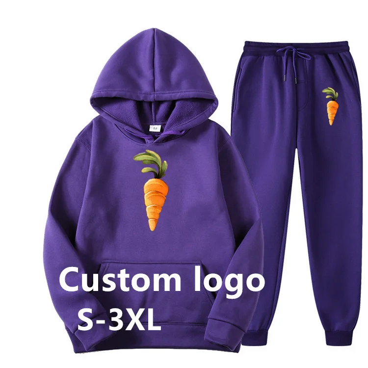 Wholesale High Quality Unisex Graphic Blank Carrot pattern printed Jogging Sweat Pants Suits Hoodies And Sweatpants Set Mens, Picture shows
Wholesale High Quality Unisex Graphic Blank Carrot pattern printed Jogging Sweat Pants Suits Hoodies And Sweatpants Set Mens, Picture shows