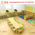 Pine Furniture Children Day Care Center Solid Pine Wood Table Chairs Furniture For Kindergarten