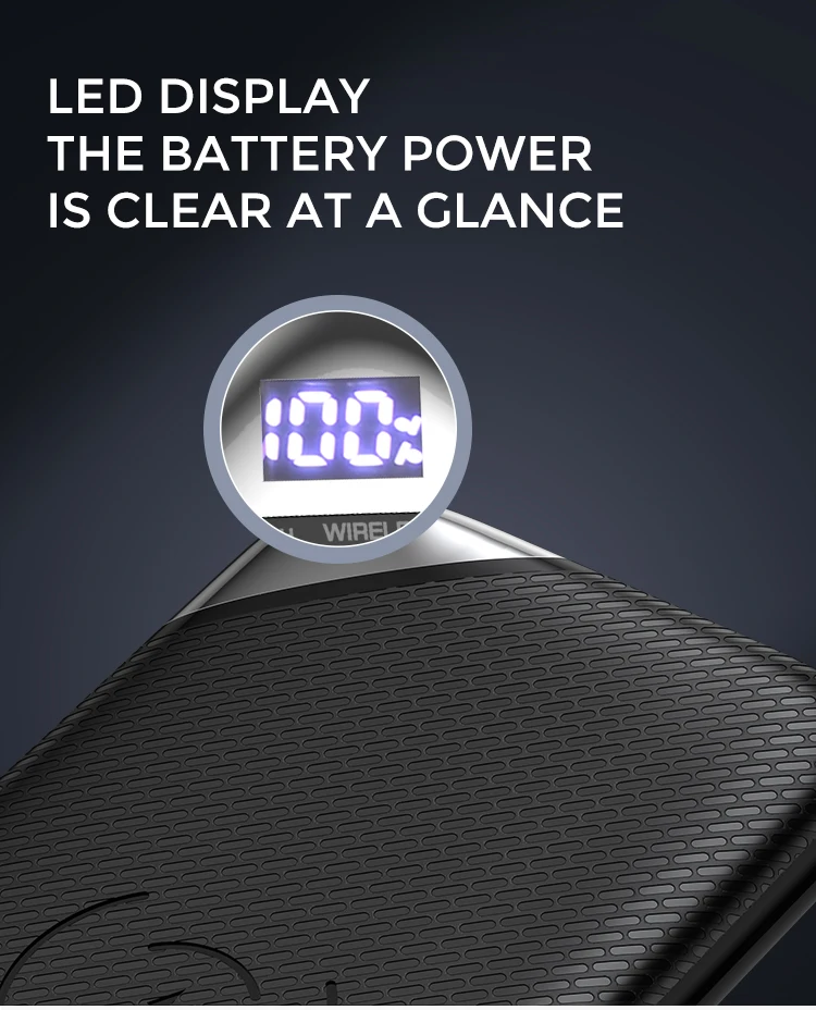 JOYROOM ABS digital display type c pd 10000mah wireless power bank with lanyard - ANKUX.COM