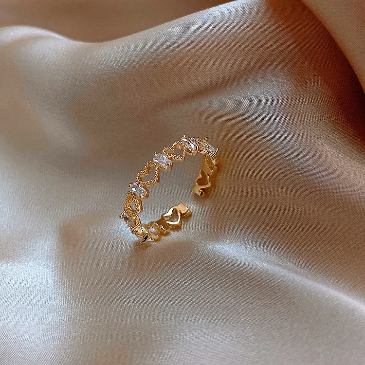 2020 Banquet Jewelry Gold Plated Heart-Shaped Opening Ring Simple Hollow Heart Finger Ring For Women, As picture show
2020 Banquet Jewelry Gold Plated Heart-Shaped Opening Ring Simple Hollow Heart Finger Ring For Women, As picture show
