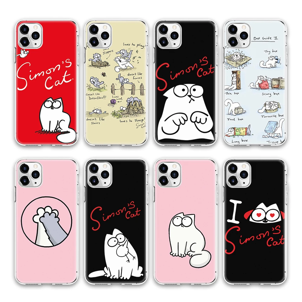 Hot Selling Cute Cartoon Simons Cat Phone Case for iPhone 11 12 Pro Max Transparent TPU Soft Mobile Phone Cases
Hot Selling Cute Cartoon Simons Cat Phone Case for iPhone 11 12 Pro Max Transparent TPU Soft Mobile Phone Cases