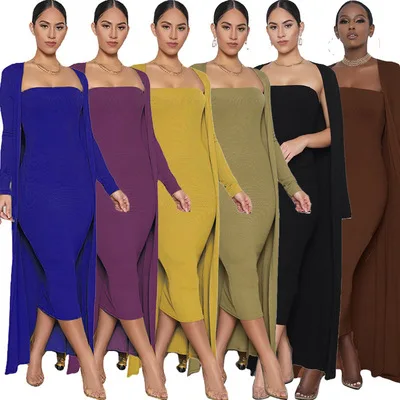 B36027A 2021 Plus size Fall and winter fashion casual dress+robe lady set 2 pcs woman clothes set
B36027A 2021 Plus size Fall and winter fashion casual dress+robe lady set 2 pcs woman clothes set