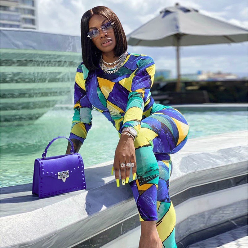 Patchwork Print Long Sleeve Crop T Shirt Top Elegant Leggings Pant Women Fashion Fitness Workout Sport Wear Two Piece Set, Picture show
Patchwork Print Long Sleeve Crop T Shirt Top Elegant Leggings Pant Women Fashion Fitness Workout Sport Wear Two Piece Set, Picture show