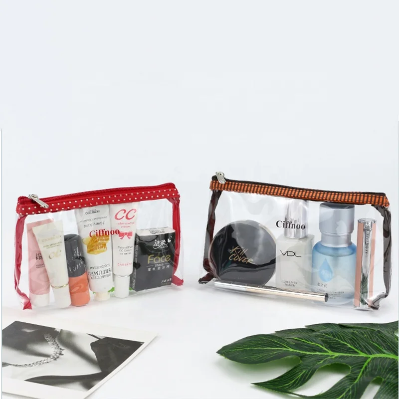 stitching makeup clear transparent bags recyled plastic transparent private label pvc cosmetics bag with zipper
stitching makeup clear transparent bags recyled plastic transparent private label pvc cosmetics bag with zipper