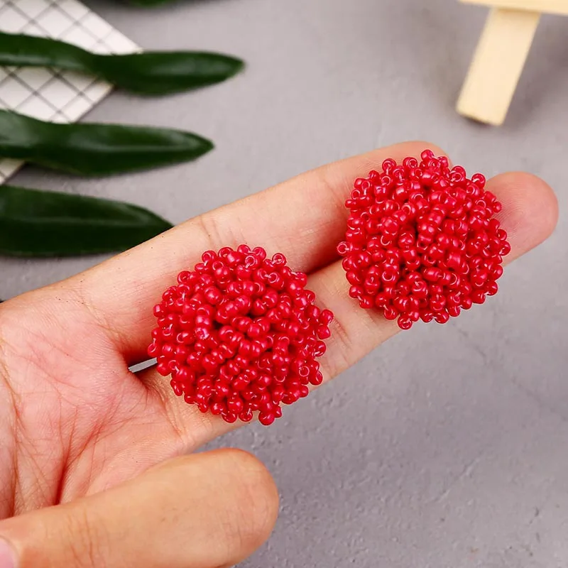 European and American Geometric Acrylic Earrings Jewelry Wholesale Korean Cute Handmade Beaded Stud Earrings, As picture show 
European and American Geometric Acrylic Earrings Jewelry Wholesale Korean Cute Handmade Beaded Stud Earrings, As picture show
