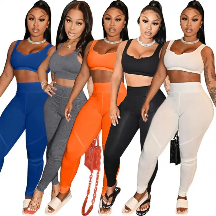 Good Quality 2021 Solid Color Sports Suit YogaWear Tracksuit Tank Top And Pants Set Summer Womens Two Piece Set
Good Quality 2021 Solid Color Sports Suit YogaWear Tracksuit Tank Top And Pants Set Summer Womens Two Piece Set