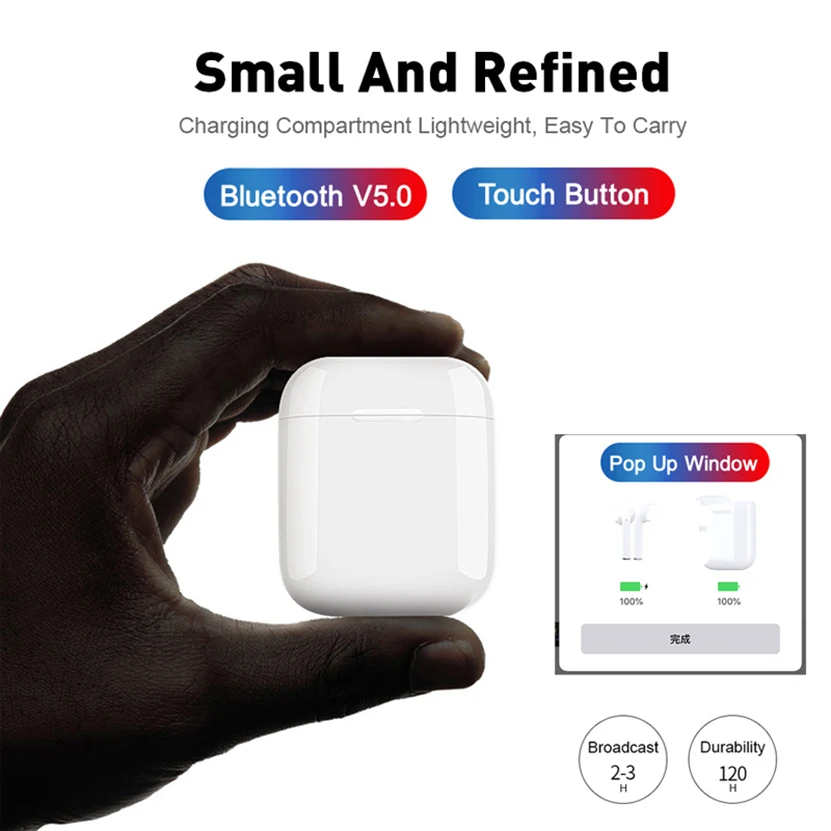 i12 TWS Wireless Mini Bluetooth Earphone Smart Touch Headphone - ANKUX.COM