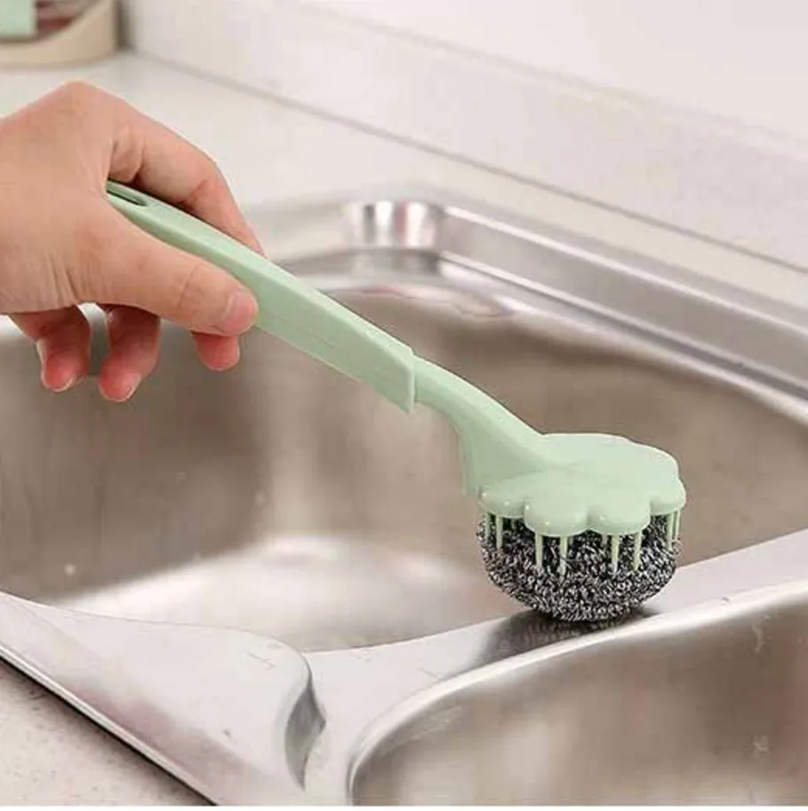 BBA233 Long-stalked Plum Cleaning Ball Brush with Handle Home Kitchen Stainless Steel Wire Ball Pot Brush, More colors
BBA233 Long-stalked Plum Cleaning Ball Brush with Handle Home Kitchen Stainless Steel Wire Ball Pot Brush, More colors