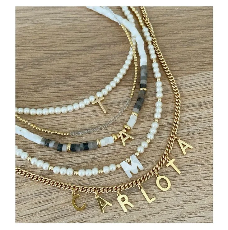 Wholesale shell custom name letter Pendant Natural freshwater pearl Choker Necklace for women
Wholesale shell custom name letter Pendant Natural freshwater pearl Choker Necklace for women