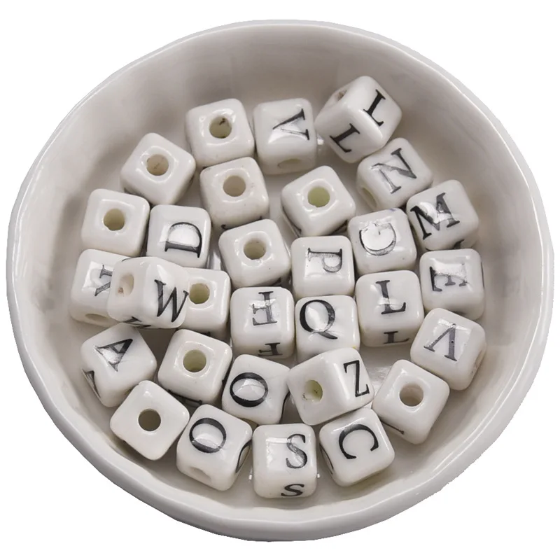 Diy Jewelry Making Accessories Ceramic Numbers And Letters Square Beads Loose Hand-woven Bracelet, White and black
Diy Jewelry Making Accessories Ceramic Numbers And Letters Square Beads Loose Hand-woven Bracelet, White and black
