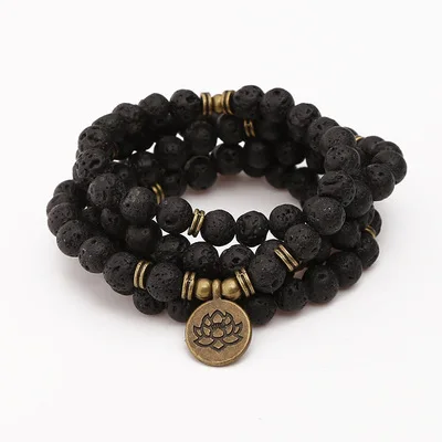 European Fashion Long Stackable Lava Stone Beads Buddha Bracelet Natural Stone Beads Lotus Charm Bracelet For Women Men
European Fashion Long Stackable Lava Stone Beads Buddha Bracelet Natural Stone Beads Lotus Charm Bracelet For Women Men