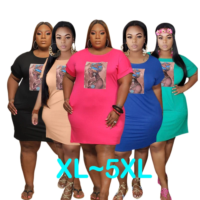2021 Fshion Women Casual Dresses Summer Round Neck Plus Size Patch Embroidery Printed Loose T-Shirt Skirt Female Base Dress
2021 Fshion Women Casual Dresses Summer Round Neck Plus Size Patch Embroidery Printed Loose T-Shirt Skirt Female Base Dress