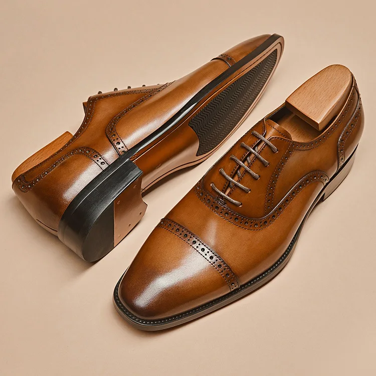

New Product Custom Business Office Shoes Men Leather Brogue Oxford Shoes Luxury Men's Dress Shoes & Oxford