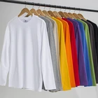 Wholesale Oem Custom Design Plain Men Oversized O Neck Long Sleeve T-Shirt Top