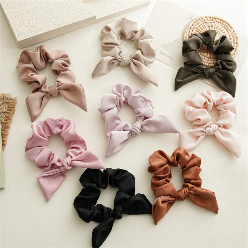 2023 New Style Pure Color Satin Fabric Hair Ties Simple Rabbit Ears Bowknot Elastic Scrunchies For Women Girls
2023 New Style Pure Color Satin Fabric Hair Ties Simple Rabbit Ears Bowknot Elastic Scrunchies For Women Girls