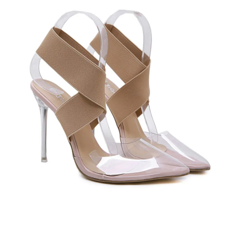 

PDEP elegant sexy pumps 11 cm big size 42 open-toe women dress shoes high heel sandals ladies stiletto heels, Khaki