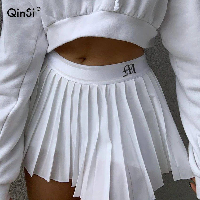 QINSI New Preppy Sexy Micro Summer Embroidery Mini Tennis Skirt Short Woman Elastic Waist Mini Skirts White Pleated Skirt
QINSI New Preppy Sexy Micro Summer Embroidery Mini Tennis Skirt Short Woman Elastic Waist Mini Skirts White Pleated Skirt