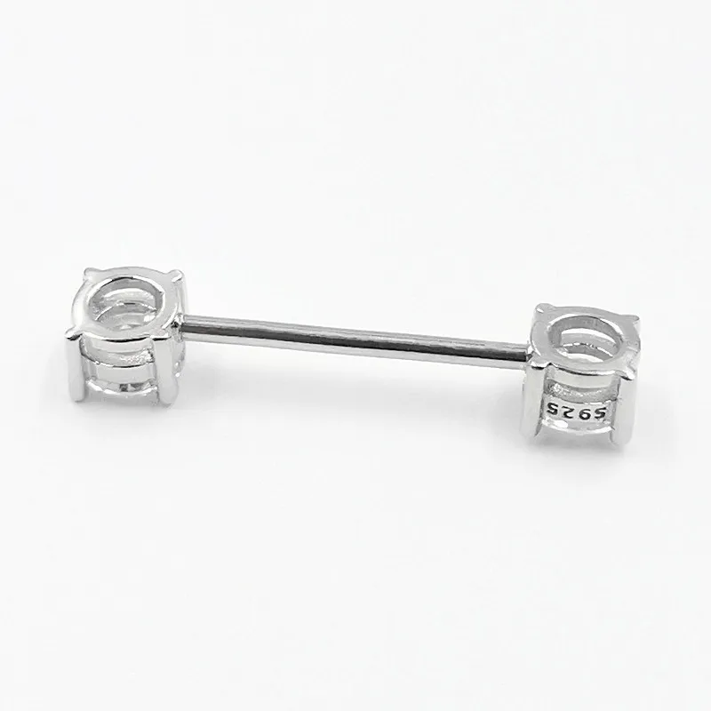HYHB918 Wholesale S925 sterling silver body piercing double-headed four-claw zircon tongue nail lip nail ear bone nail
HYHB918 Wholesale S925 sterling silver body piercing double-headed four-claw zircon tongue nail lip nail ear bone nail