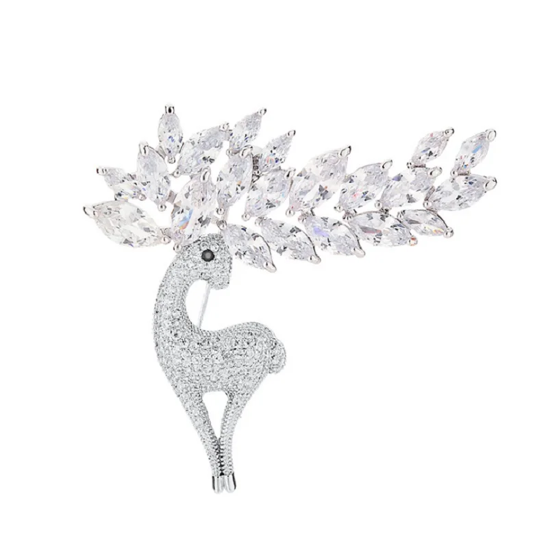 Christmas Deer Brooches Pin Full Rhinestone Brooches White Zircon Animal Deer brooch luxury For Women
Christmas Deer Brooches Pin Full Rhinestone Brooches White Zircon Animal Deer brooch luxury For Women