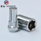Extended spline close end wheel lock nut black car security locking nut
