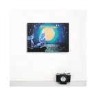 Custom home goods wall decorative canvas painting with led light wall art
