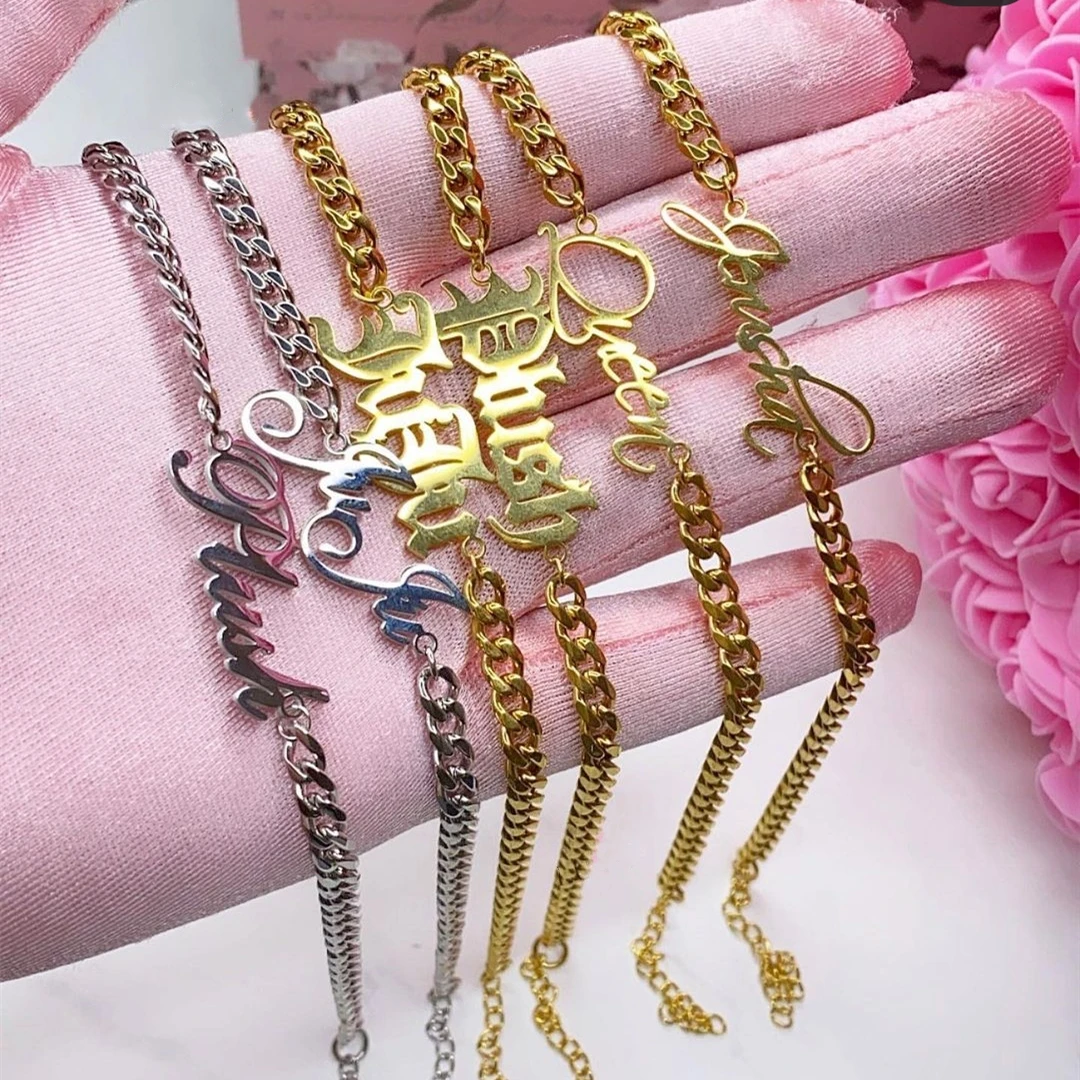 Custom Name Necklace 18K Stainless Steel Alphabetic Pendant Collarbone Chain Exquisite Bracelet Chain Holiday Gift, Picture
Custom Name Necklace 18K Stainless Steel Alphabetic Pendant Collarbone Chain Exquisite Bracelet Chain Holiday Gift, Picture