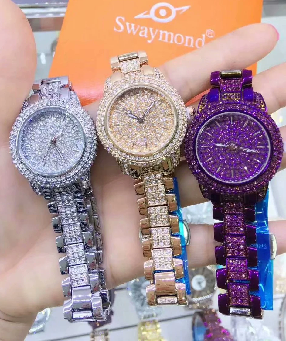Swaymond Quartz Watch Diamond Jewel Purple Silver Watch Women Watches Stainless Steel Clock Czech Big Large Dial
Swaymond Quartz Watch Diamond Jewel Purple Silver Watch Women Watches Stainless Steel Clock Czech Big Large Dial