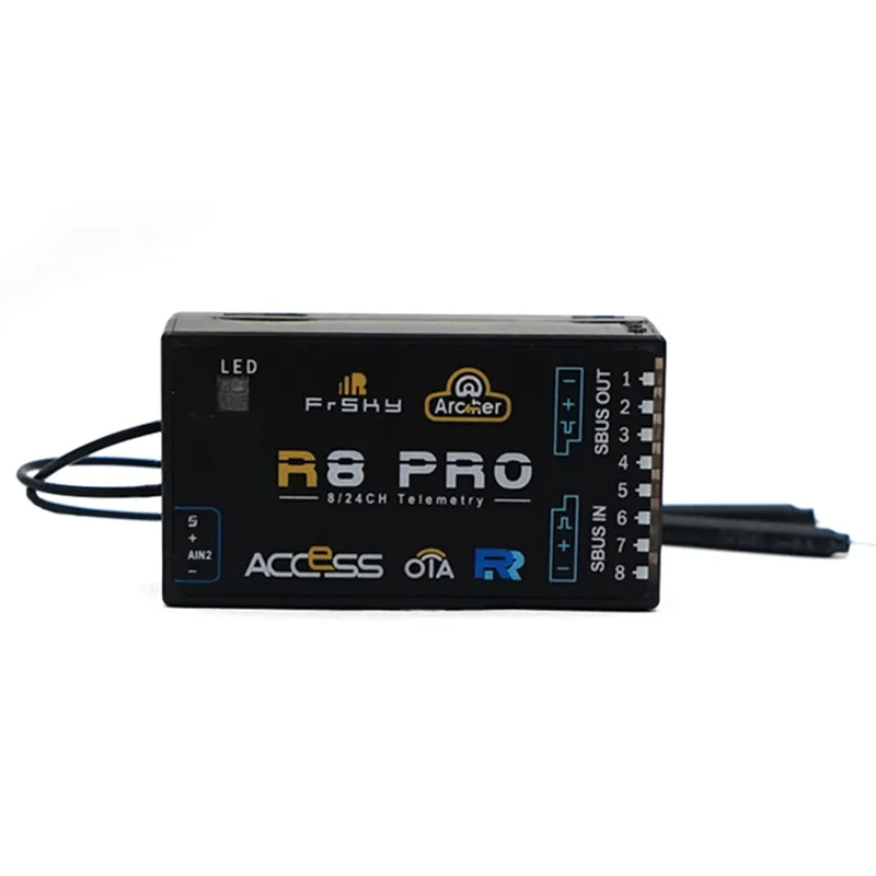 

FrSky ARCHER R8 Pro OTA 2.4GHz 8/24CH ACCESS S.Port/F.Port PWM SBUS Output Full Range Telemetry Receiver for RC Drone