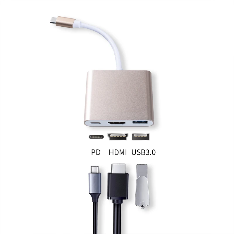 Type-c to USB3.0 converter usb3.1 hub HD 4 K video output PD charging quality 3-in-1 USB-C hub
Type-c to USB3.0 converter usb3.1 hub HD 4 K video output PD charging quality 3-in-1 USB-C hub
