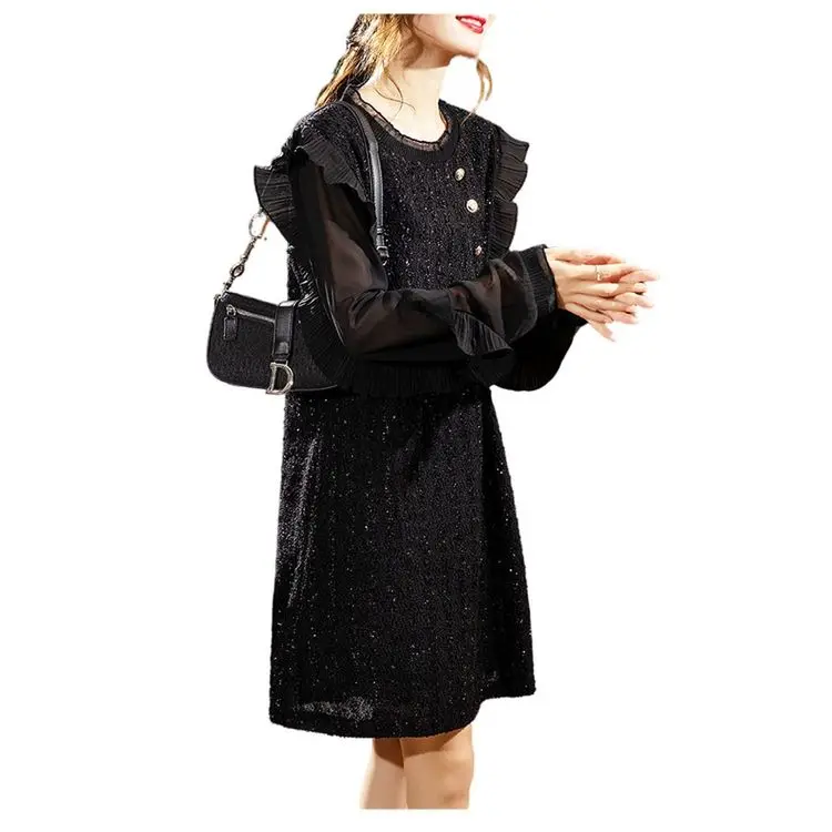 French Vintage Dress Women Lace Velvet Black Elegant Party Dress Female Autumn High Waist Long Sleeve Midi Gothic Dress
French Vintage Dress Women Lace Velvet Black Elegant Party Dress Female Autumn High Waist Long Sleeve Midi Gothic Dress