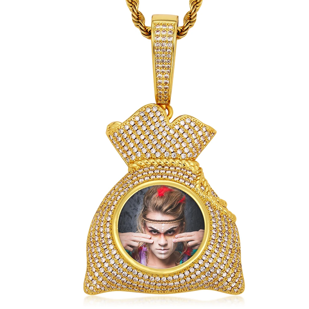 Drop Shipping Iced Out Custom Photo Pendant Gold Plated Zircon Money Bag Charm Pendant Necklace, Gold&silver&rose gold
Drop Shipping Iced Out Custom Photo Pendant Gold Plated Zircon Money Bag Charm Pendant Necklace, Gold&silver&rose gold