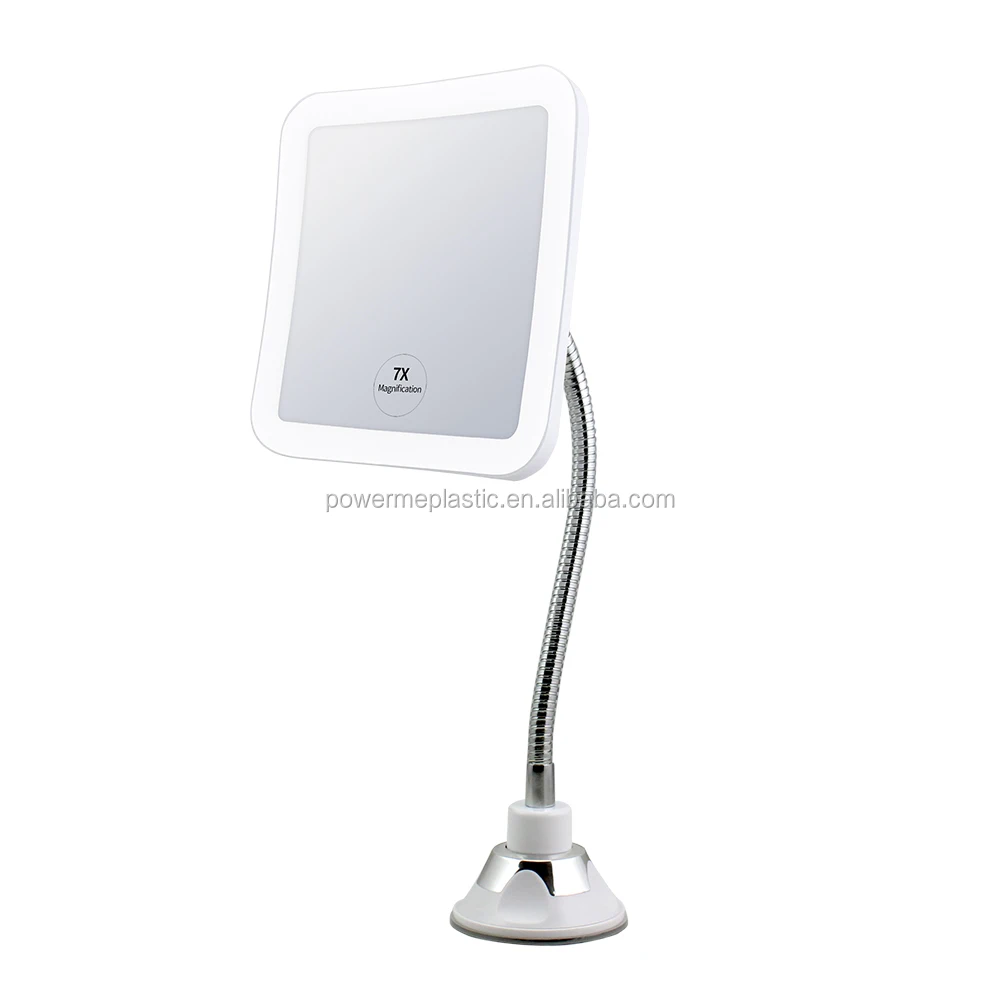 LED square flexible neck makeup mirror magnifying mirror adjustable for bathroom cosmetic, White
LED square flexible neck makeup mirror magnifying mirror adjustable for bathroom cosmetic, White