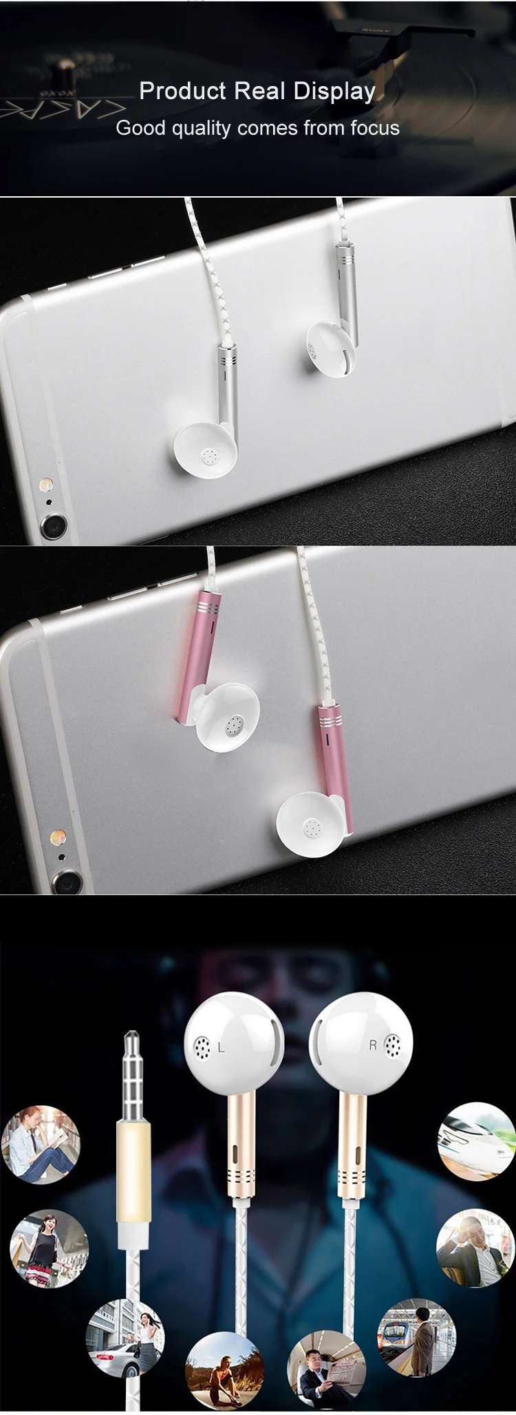 Phone And Accessories Wire Control Mini Oem Mobile Earphone Headset Stereo Headset - ANKUX.COM