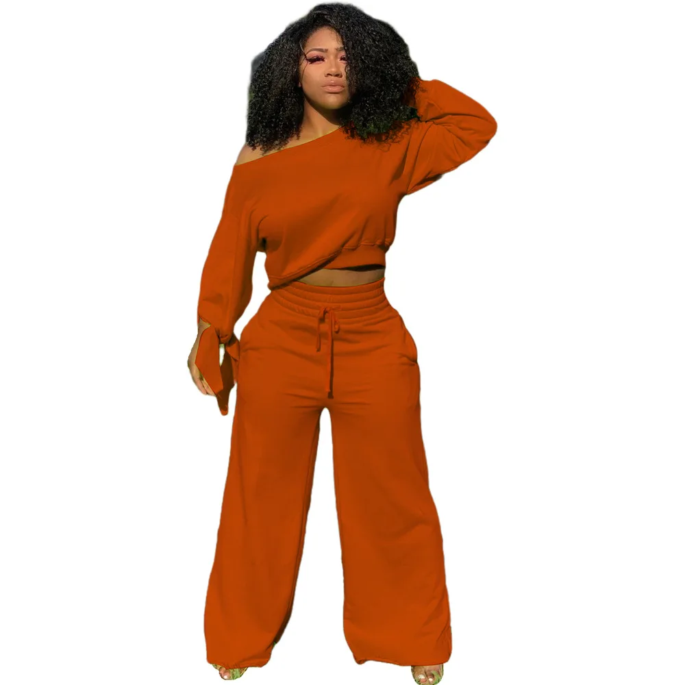 European and American women's urban casual solid color long-sleeved knotted plus velvet loose pants two-piece suit
European and American women's urban casual solid color long-sleeved knotted plus velvet loose pants two-piece suit