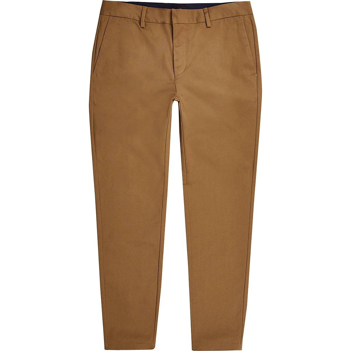 supplier oem light brown skinny fit straight cropped chino pants