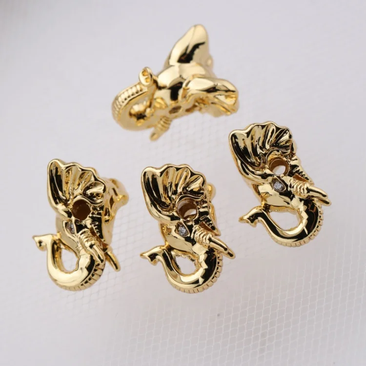 Custom Wholesale Fashion Accessory Gold Plated Copper Elephant Design DIY Beads for Jewelry Bracelet Necklace Keychain Making
Custom Wholesale Fashion Accessory Gold Plated Copper Elephant Design DIY Beads for Jewelry Bracelet Necklace Keychain Making