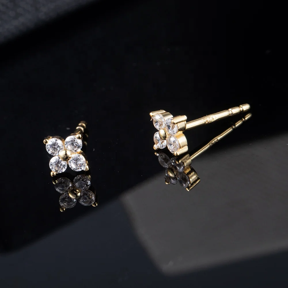 Custom Small Classic Gold Plated Jewelry Tiny Stud Earrings 925 Sterling Silver Flower Earring For Women
Custom Small Classic Gold Plated Jewelry Tiny Stud Earrings 925 Sterling Silver Flower Earring For Women