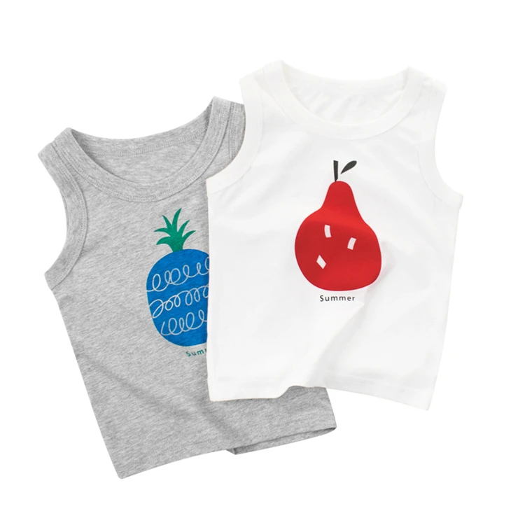 Summer Children Vest Boy Cartoon Sleeveless Cotton Cute Fruit Print T shirt Organic Tank Top Boy, Customized color acceptable
Summer Children Vest Boy Cartoon Sleeveless Cotton Cute Fruit Print T shirt Organic Tank Top Boy, Customized color acceptable