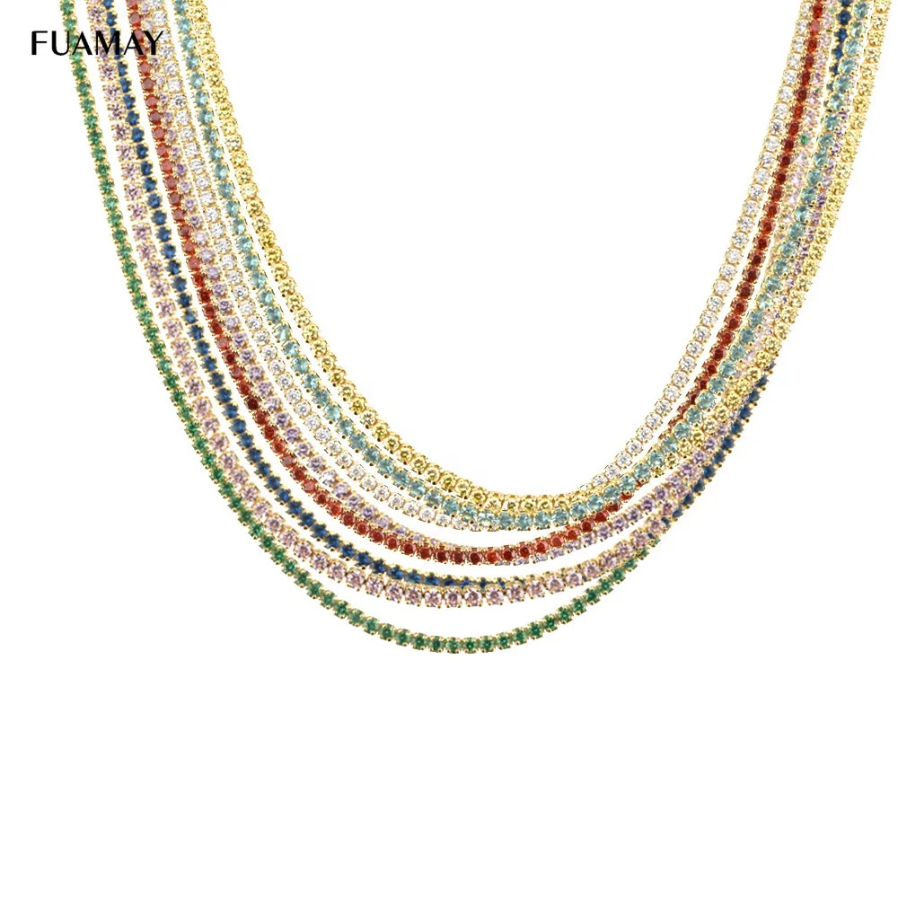 FUAMAY Sterling Silver Rainbow CZ Zircon Collar Tennis Necklace Rainbow Cubic Zirconia Chokers for Women
FUAMAY Sterling Silver Rainbow CZ Zircon Collar Tennis Necklace Rainbow Cubic Zirconia Chokers for Women