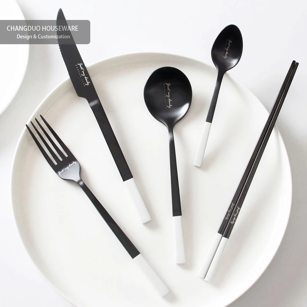 Flatware Set Cutlery Stainless Steel 4 Pcs black white business gift Metal Oem Customized travel heavy camping cutlery
Flatware Set Cutlery Stainless Steel 4 Pcs black white business gift Metal Oem Customized travel heavy camping cutlery