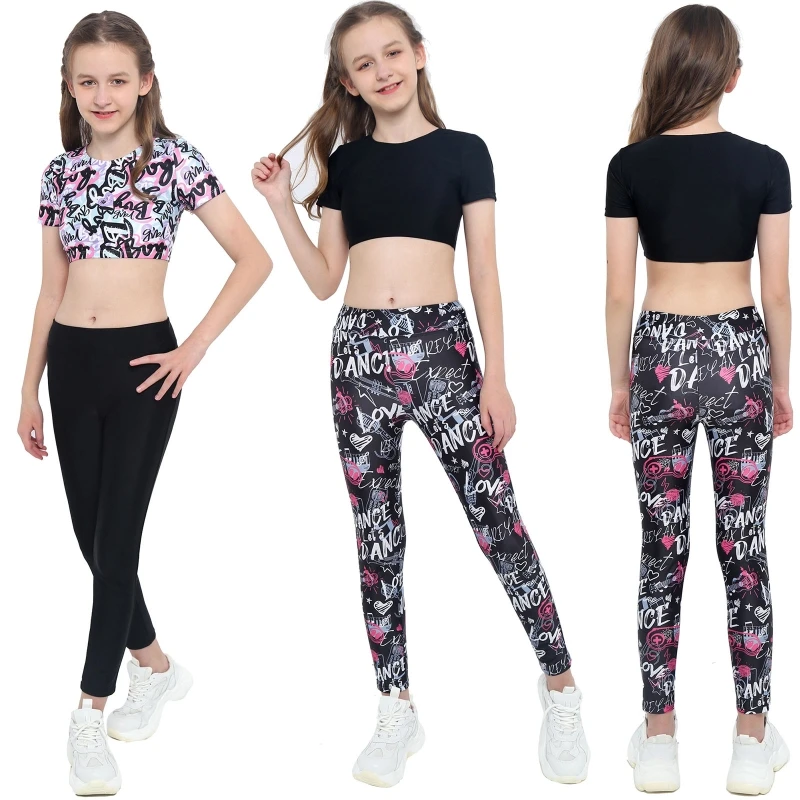 Fashion 2 Pcs Summer Tracksuit Kids Girls Short Sleeve Crop Top And Leggings Set For Gym Yoga Fitness Workout Suit 4-14
Fashion 2 Pcs Summer Tracksuit Kids Girls Short Sleeve Crop Top And Leggings Set For Gym Yoga Fitness Workout Suit 4-14