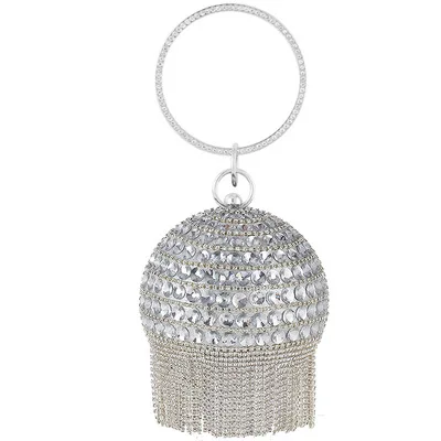 Rhinestone Bags, Ball Shaped Crystal Tassel Evening Rhinestone Clutch Bags/, 2 colors
Rhinestone Bags, Ball Shaped Crystal Tassel Evening Rhinestone Clutch Bags/, 2 colors
