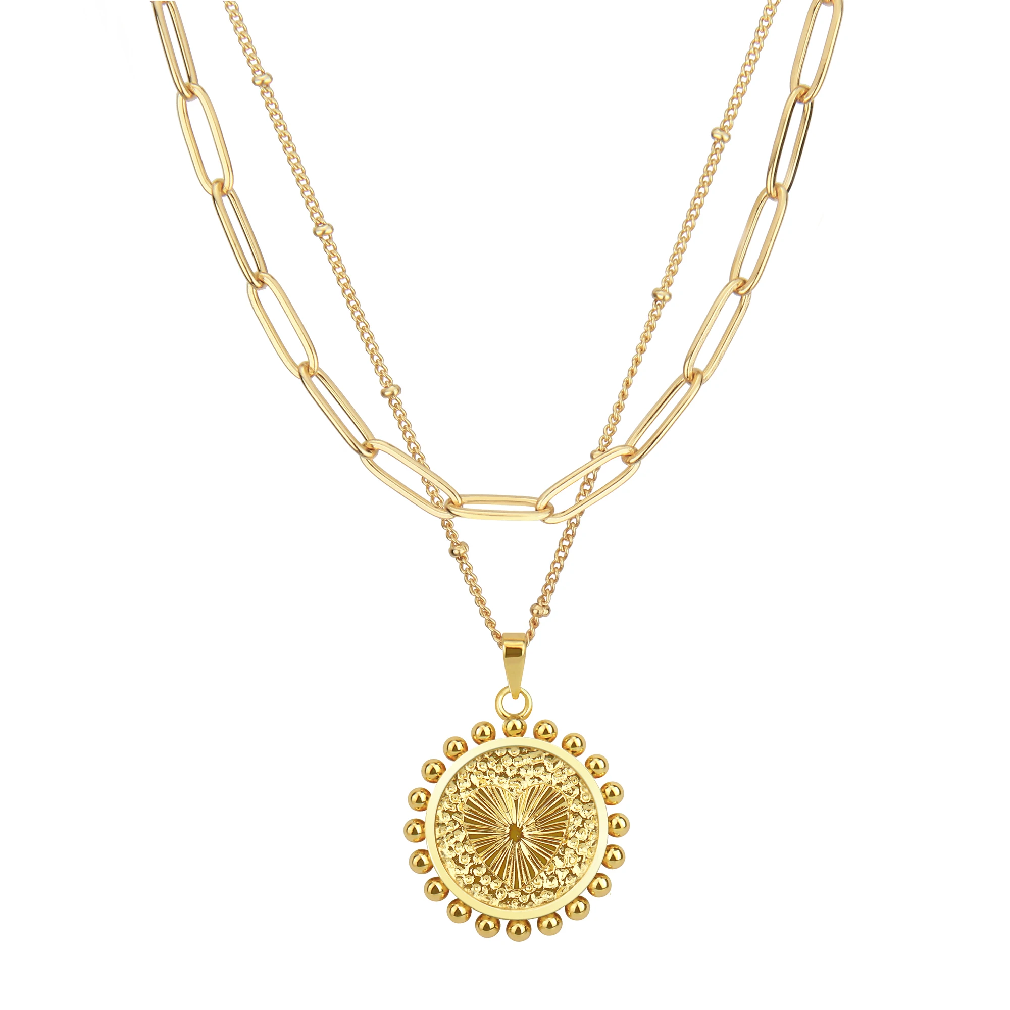 Europe and America style initial alphabet necklace gold round chain pendant double chain stainless steel letter necklace
Europe and America style initial alphabet necklace gold round chain pendant double chain stainless steel letter necklace