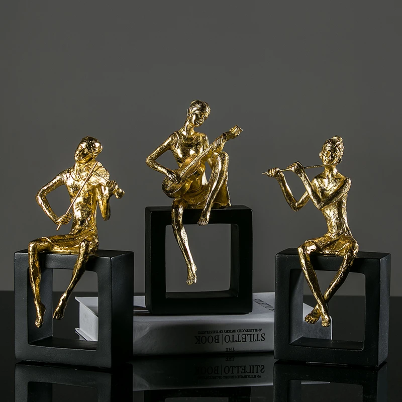 Wholesale home living room decoration resin crafts creative golden musician ornaments
Wholesale home living room decoration resin crafts creative golden musician ornaments