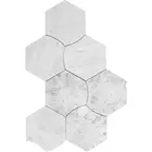 Irregular hexagonal waterjet polished marble mosaic tile for floor