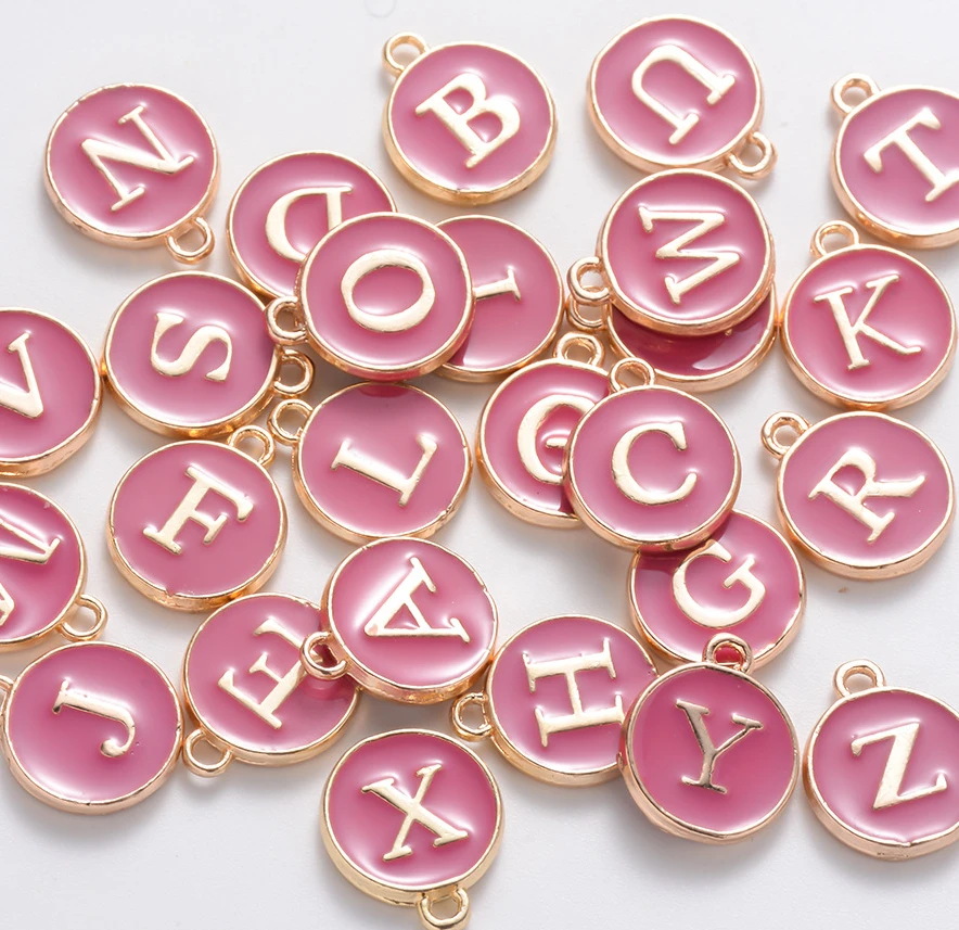 26pcs 12*14MM Round Gold Enamel Alphabet Charms Color Capital Letter Beads Initial Pendants Alloy designer charms for jewelry de, Choose color
26pcs 12*14MM Round Gold Enamel Alphabet Charms Color Capital Letter Beads Initial Pendants Alloy designer charms for jewelry de, Choose color