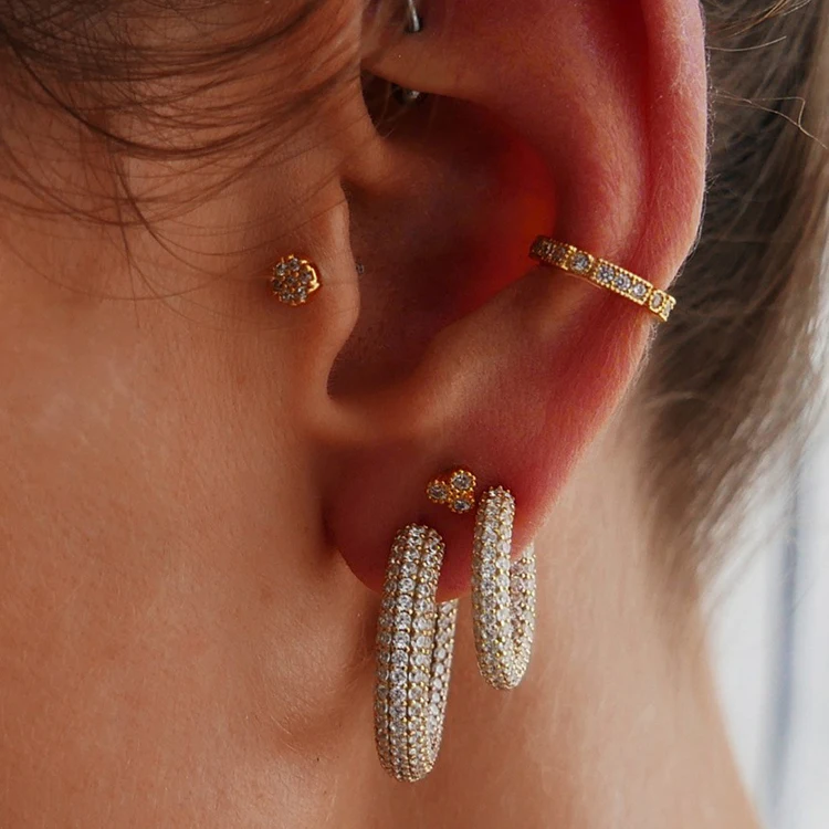 Europe Hot 925 Silver Stud Iced Out Earrings C Shape Hoop Micro Pave Hoop Earrings, Picture
Europe Hot 925 Silver Stud Iced Out Earrings C Shape Hoop Micro Pave Hoop Earrings, Picture